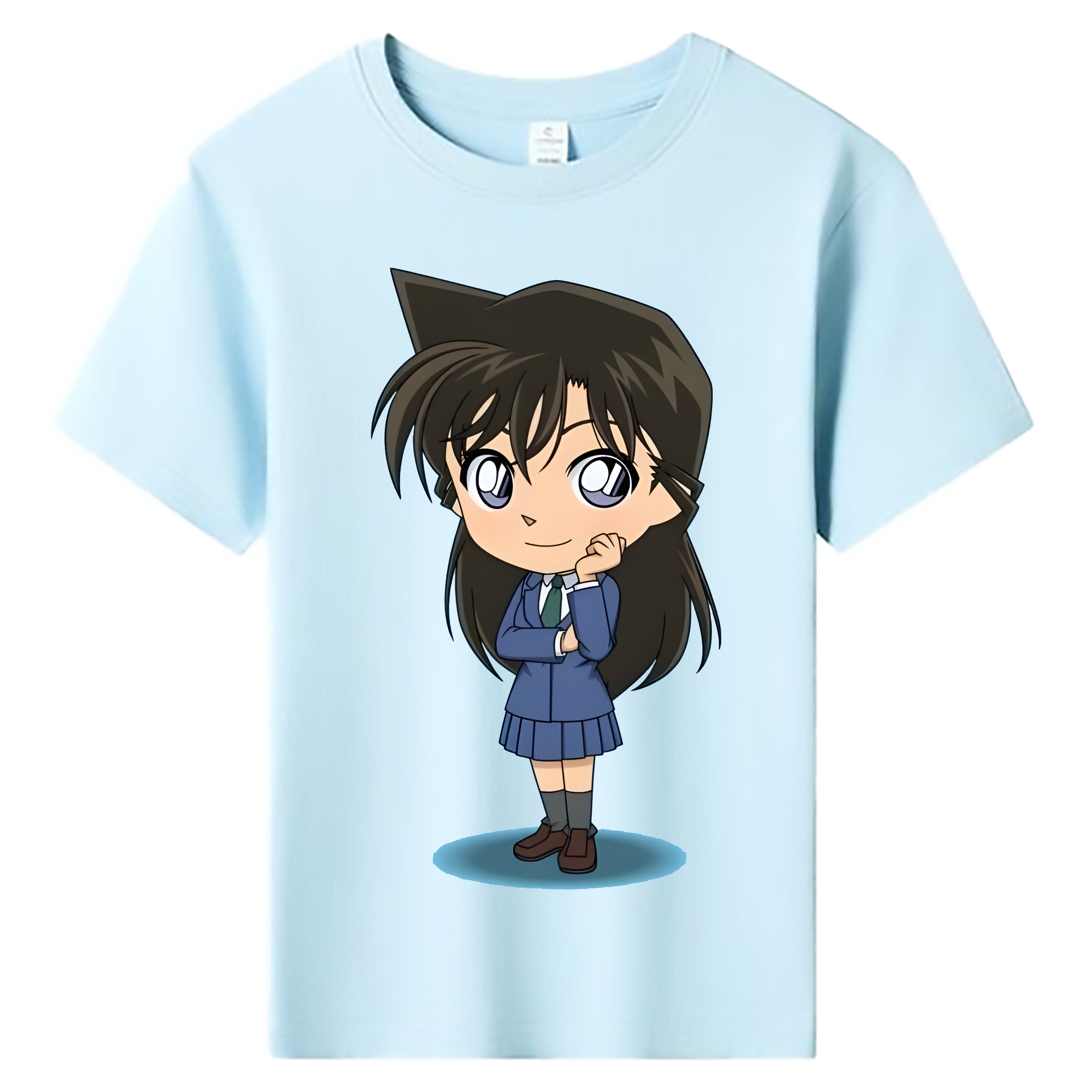 （画像用） 名探偵コナン 毛利 蘭 もうり らん、モーリ ラン Detective Conan Rachel Moore 綿100％キッズTシャツ（フロントプリント）